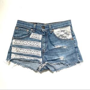 Vintage Levi’s High-Waist Cutoff Lace Shorts